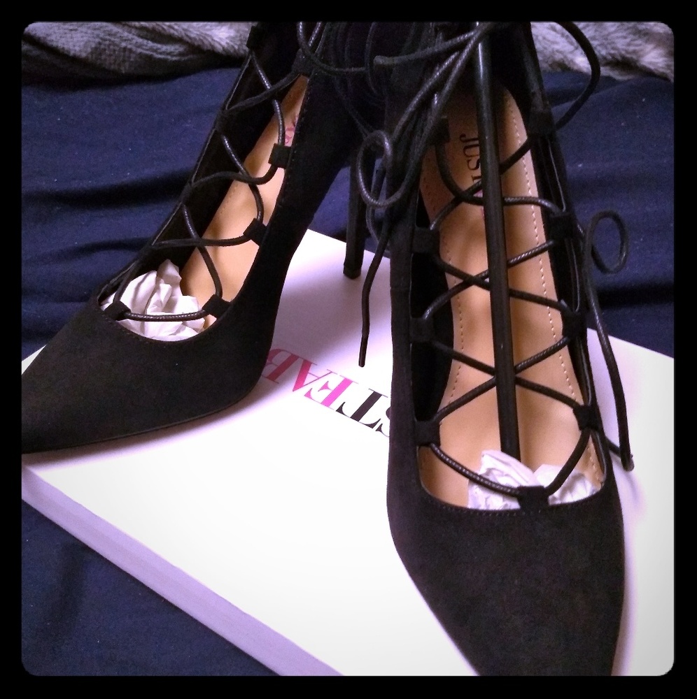 Black Lace Up Heels